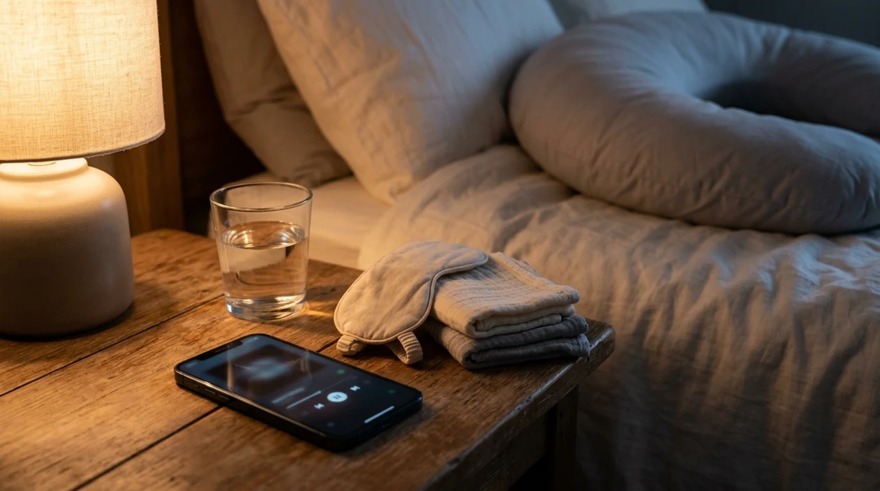 pregnancy sleep meditation bedside